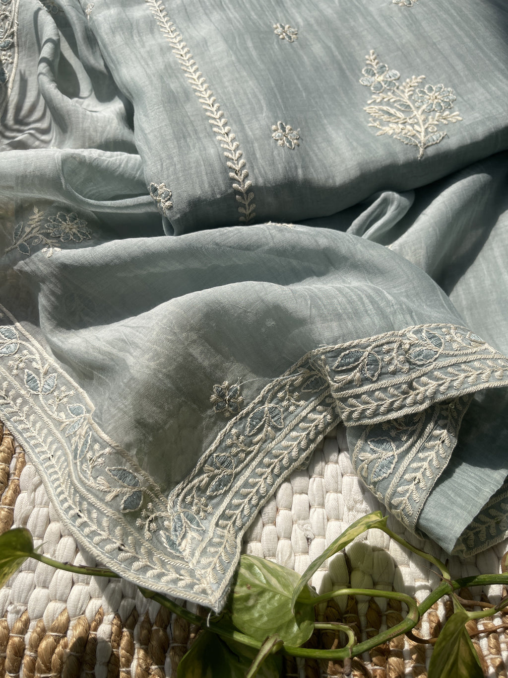 Mint green mul suit set