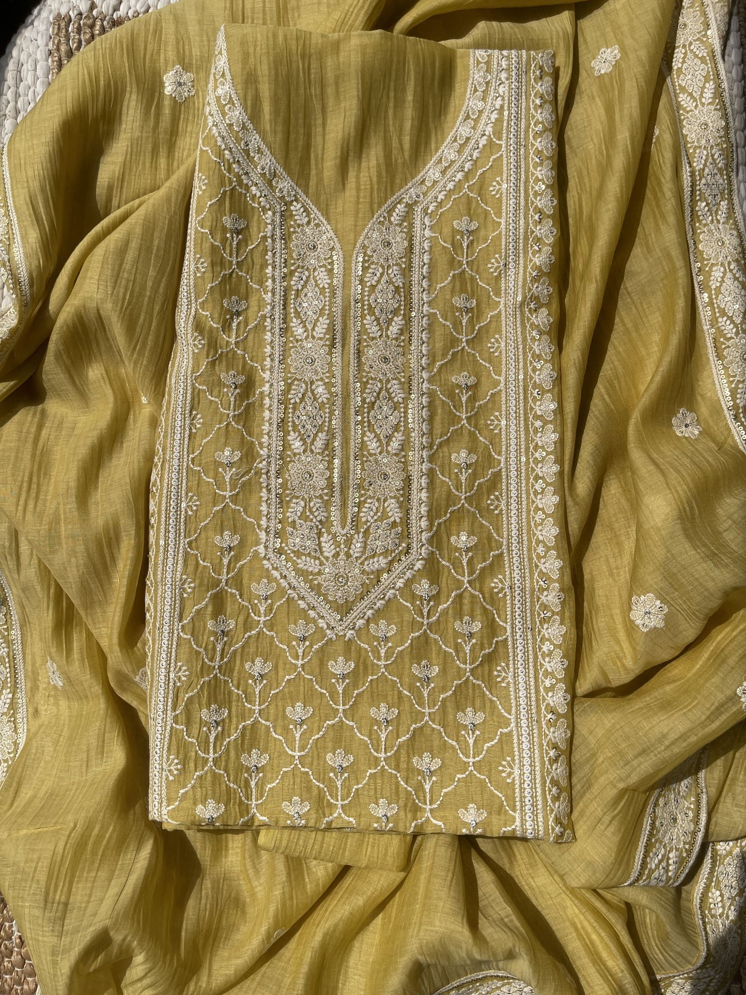 Marigold Yellow Mul Suit Set